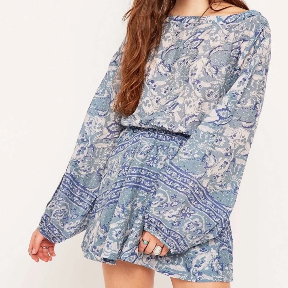 Free People Silver Sun Mini Dress Boho Festival Beach Party - Picture 4 of 15